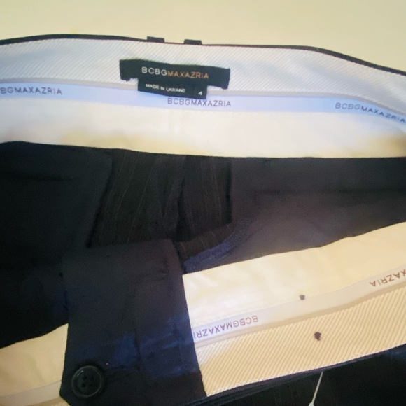 BCBGMAXAZRIA Black/Blue Pin Stripe Shorts Sz 4 - Picture 3 of 5